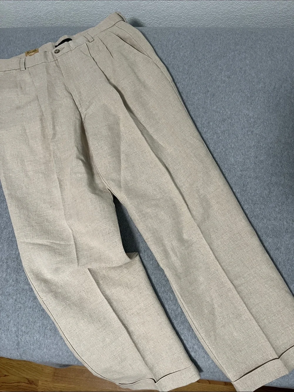 Dockers Irish Linen Pants Mens 34 Relaxed Pleated Cuffed